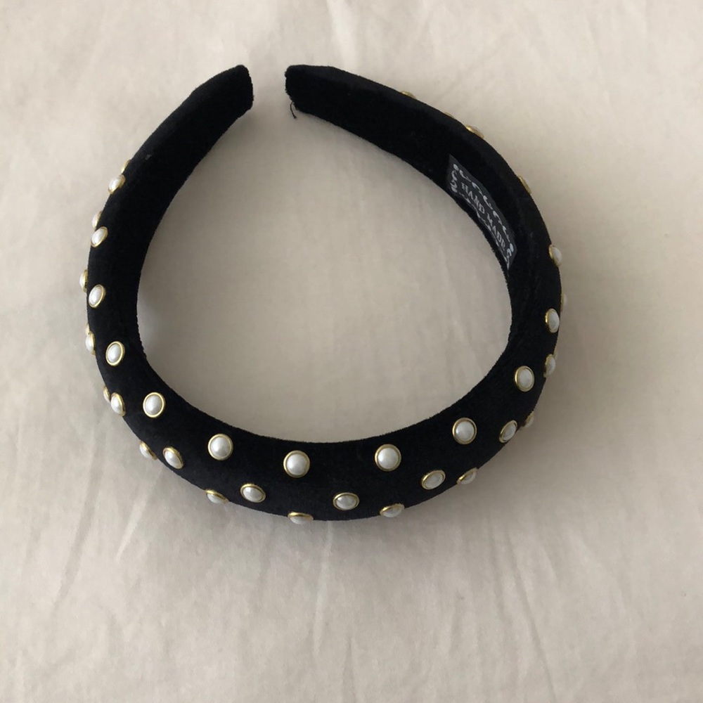 Nasty Gal black suede with pearls hairband!